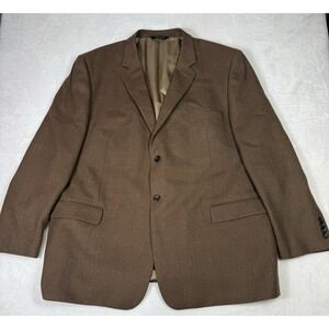 Pronto Uomo Couture Mens 44L Brown 100% Lambswool Blazer Jacket Sport Coat